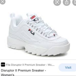 womans fila disruptor II white sneaker